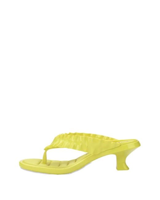 Melissa Yellow X Ganni Ruffled Kitten-Heel Sandals
