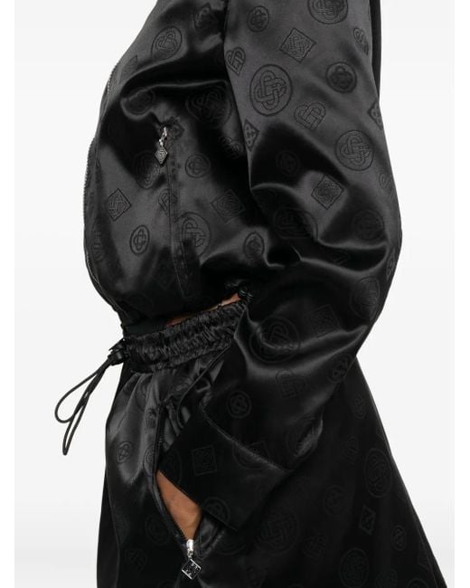Casablanca Black Logo-Pattern Bomber Jacket