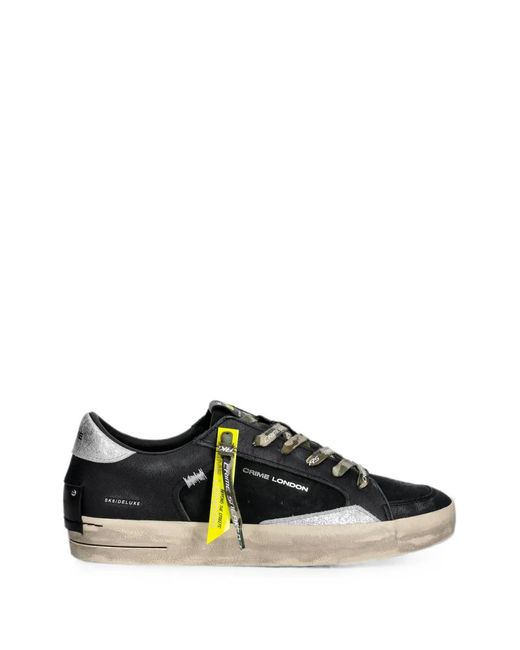 Crime London Black Sk8 Deluxe Sneakers for men