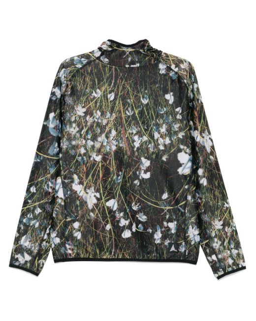 Roa Green Eriophorum-Print Hoodie for men