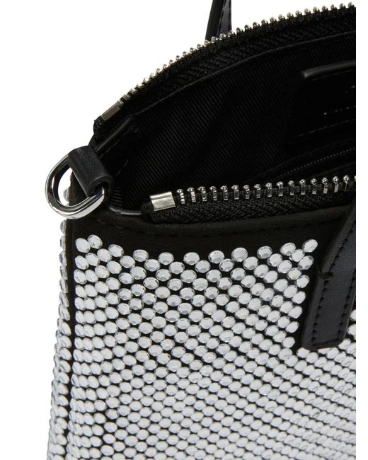 Pinko Black Mini Rhinestone Tote Bag