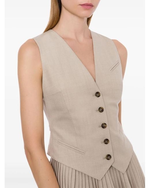 Chaleco con cuello en V Philosophy Di Lorenzo Serafini de color Natural