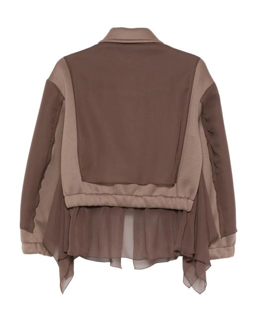 Undercover Brown Draped-Panel Bomber Jacket