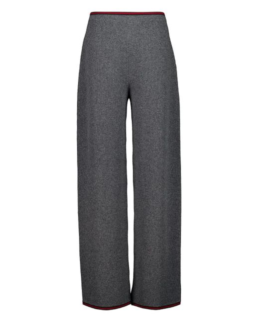 Gucci Gray Felted Knit Straight Trousers