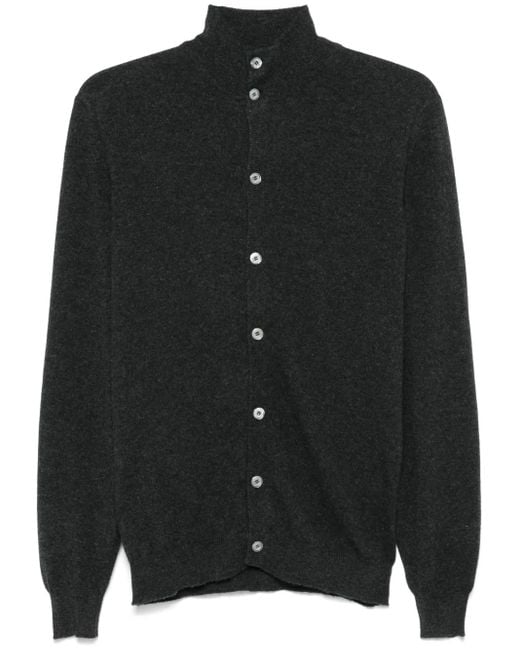 Fedeli Black Cashmere Cardigan for men