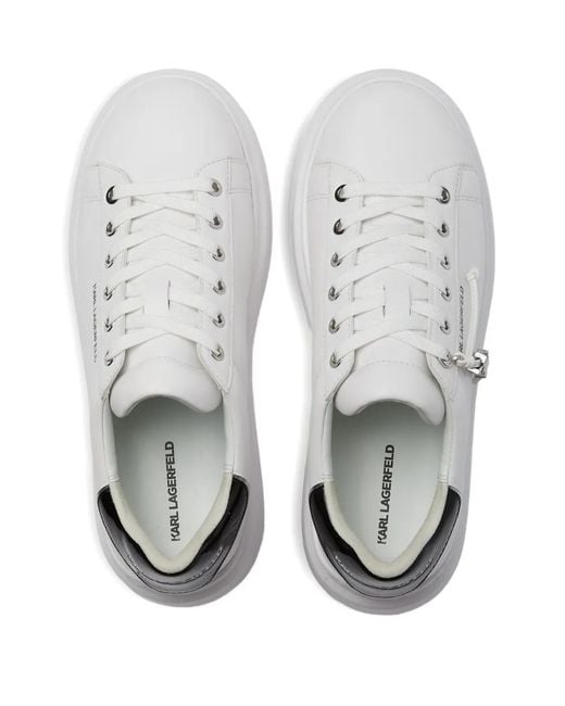 Karl Lagerfeld White Anakapri Ikon Charm Sneakers