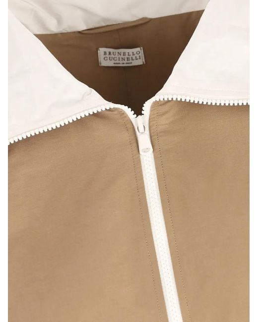 Brunello Cucinelli Natural Contrast-Piping Jacket