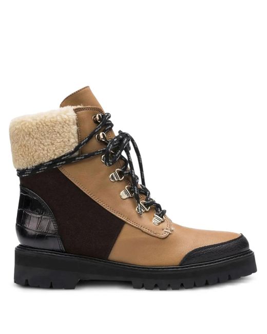 Botas militares Selma con tacón de 40 mm Flattered de color Brown