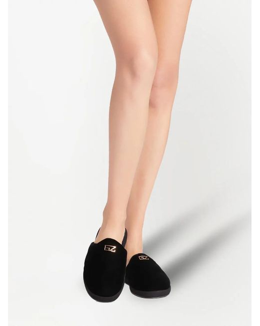 Giuseppe Zanotti Black Domitille Velvet Slippers