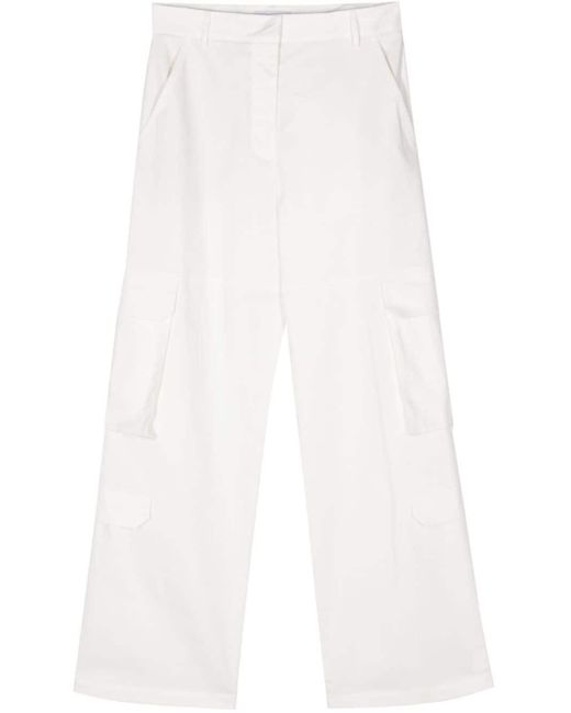 Manuel Ritz White High-waist Cargo Trousers