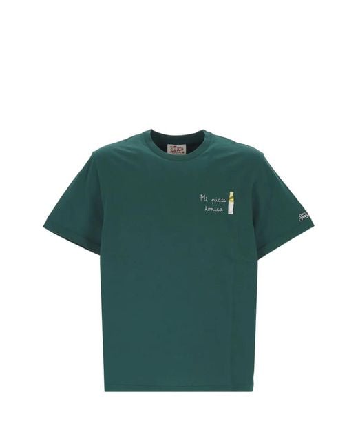 Mc2 Saint Barth Green Portofino Embroidered T-Shirt for men