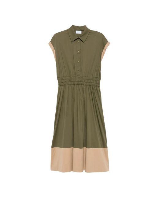 Clips Green Elasticated-Waist Midi Dress