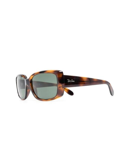 Ray-Ban Brown Rectangle-Frame Tortoiseshell Sunglasses
