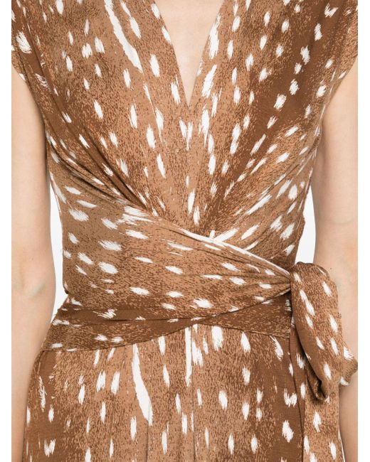 Diane von Furstenberg Natural Dorothee Animal-print Wrap Dress