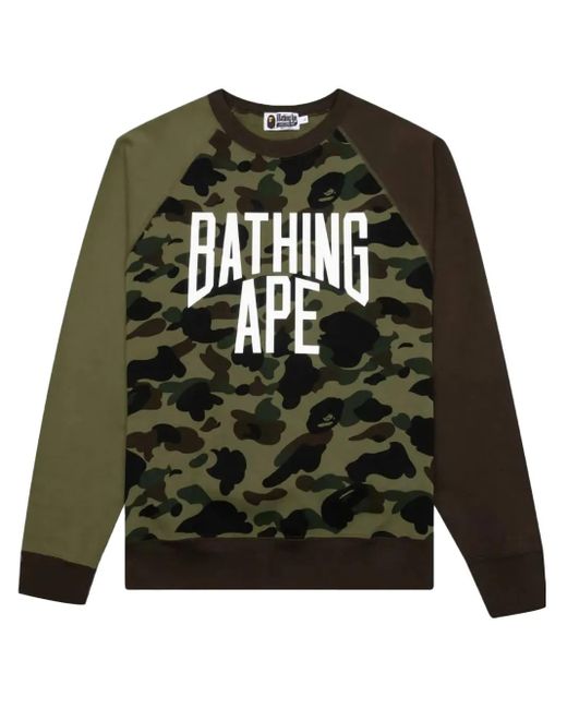 Felpa 1St Camo Crazy di A Bathing Ape in Green da Uomo