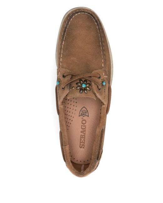 Sebago Brown Sude Boat Shoes for men