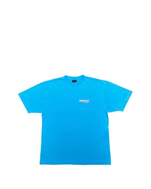Balenciaga Blue Political Campaign T-Shirt for men