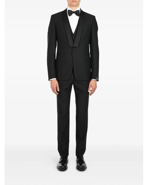 Tagliatore Black Single-Breasted Suit (Set Of Three) for men