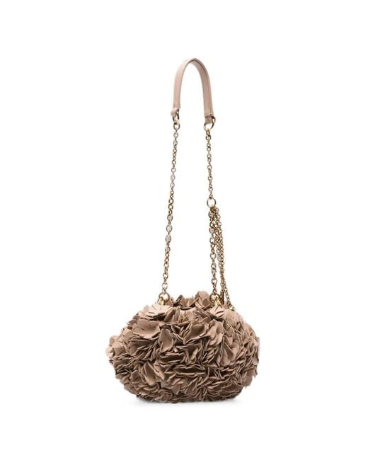 Chloé Natural Plissé Shoulder Bag With Chain