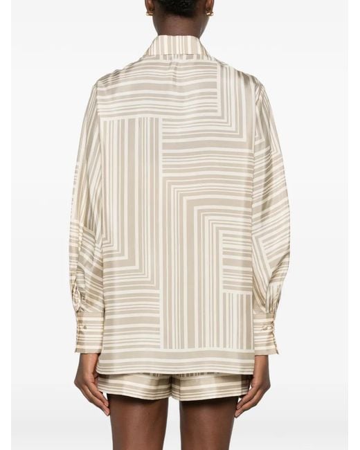 Joseph White Atlan Geometric-Print Silk Shirt