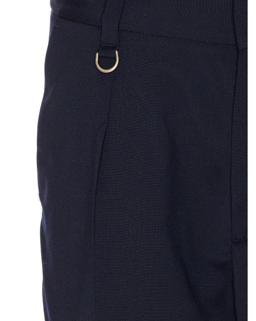 Paolo Pecora Blue Wool-blend Trousers for men
