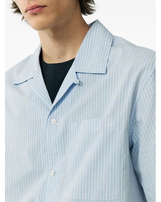 Camisa Con Motivo De Rayas DUNST de hombre de color Blue