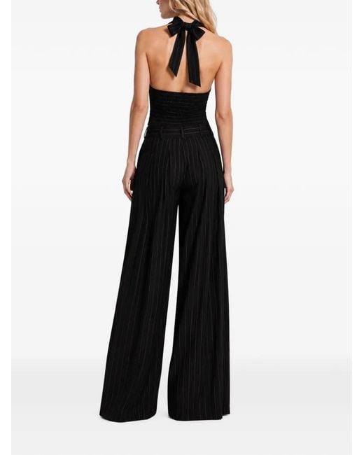 Hamza Black Kimi Striped Wide-Leg Trousers