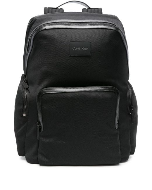 Mochila para portátil con parche del logo Calvin Klein de hombre de color Black