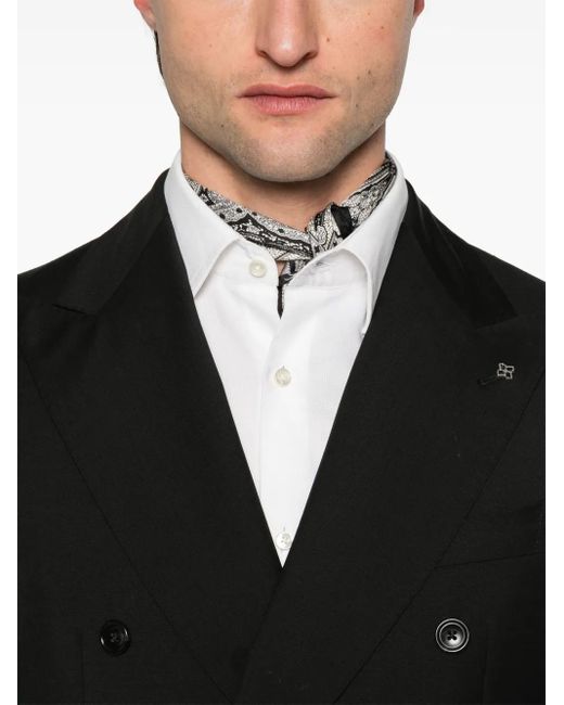 メンズ Tagliatore ウールスーツ Black