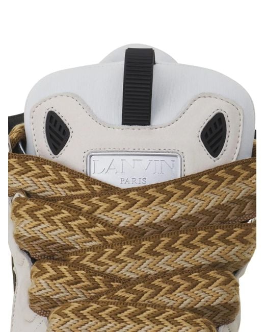 Lanvin Curb Sneakers Met Gevlochten Kant in het White