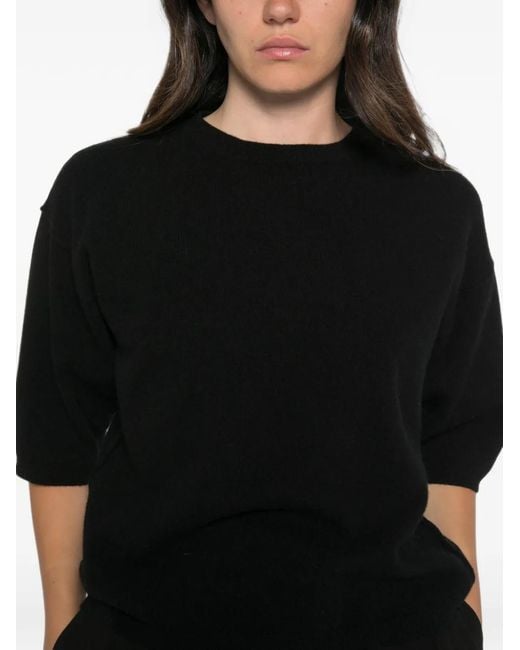 Sofie D'Hoore Black Short-Sleeve Crew-Neck Sweater