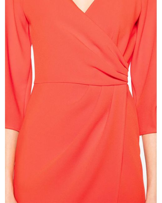 Nissa Gathered Wrap Midi Dress