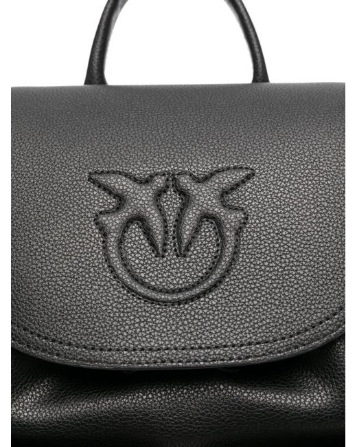 Pinko Black Leather Backpack