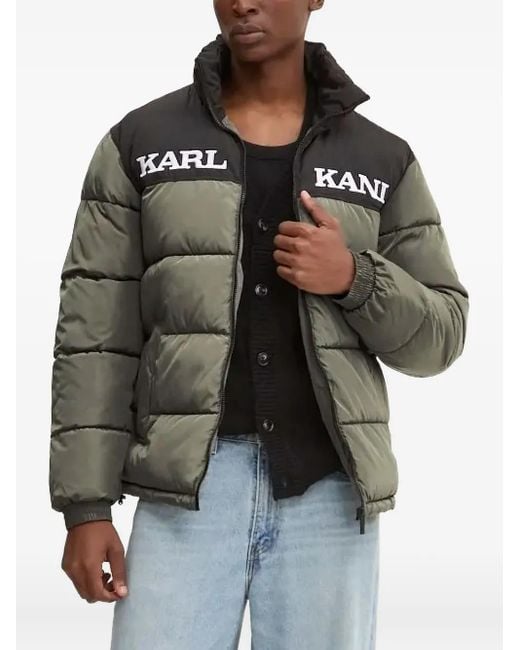 Karlkani Black Colour-Block Puffer Jacket for men