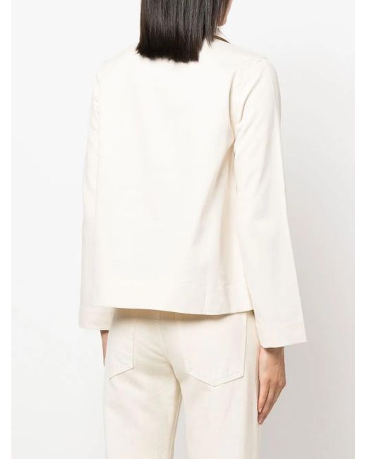 Baserange White Onda Collared Shirt
