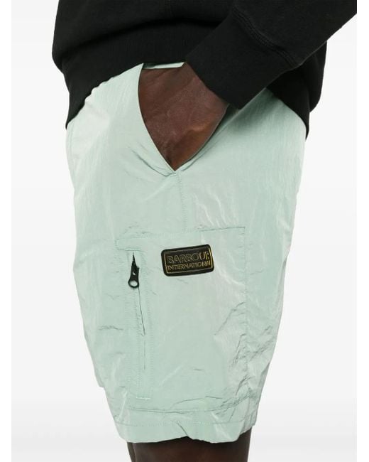 Barbour Green Raised Logo Shorts for men
