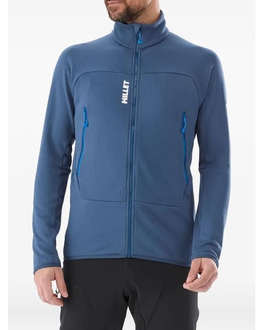 Pascal Millet Blue Fusion Grid-Panel Jacket