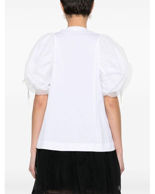 Simone Rocha White Bead-detail Cotton T-shirt