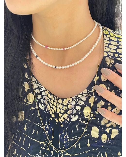 Yi Collection White 18K Ayoka Pearl And Sapphire Necklace