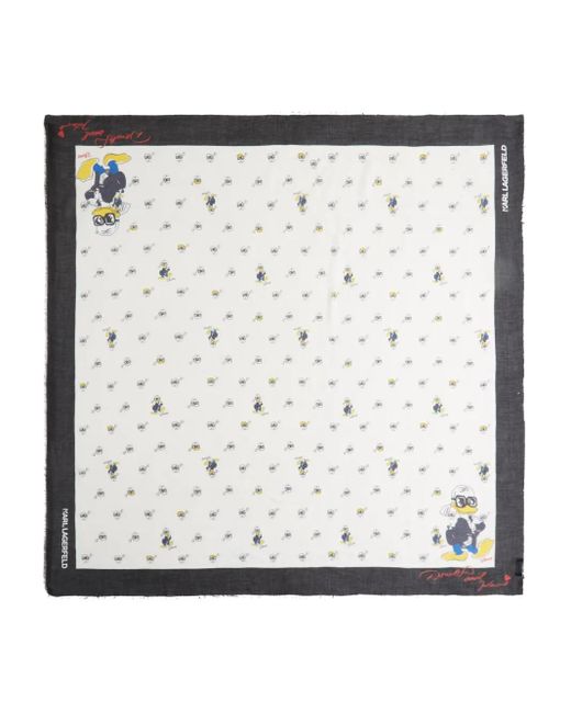 Karl Lagerfeld Metallic X Disney All-Over Graphic-Print Scarf