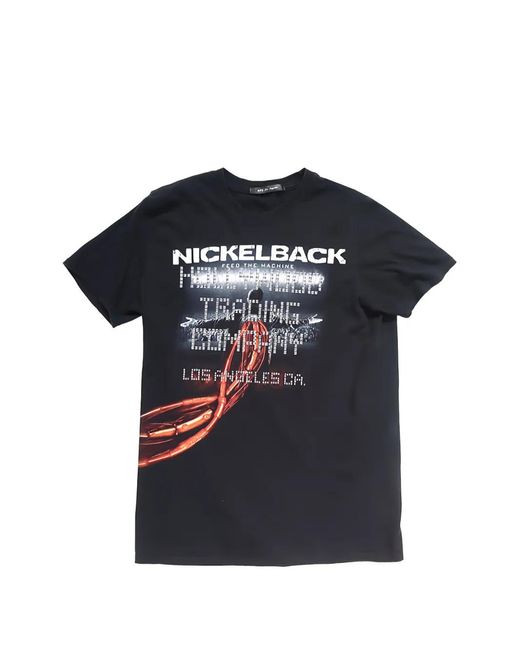 HTC Black Nickleback Lux Studded Graphic-Print T-Shirt