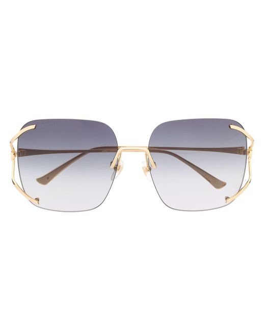 Gucci Green Rimless Square-frame Sunglasses