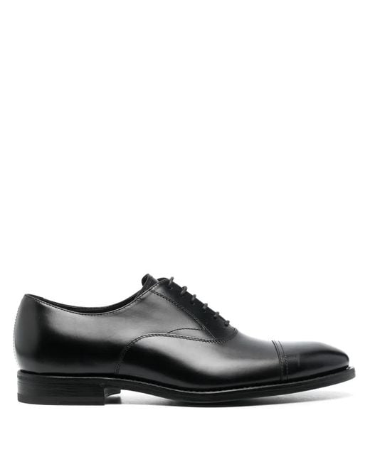 Henderson Black Lace-Up Leather Oxford Shoes for men