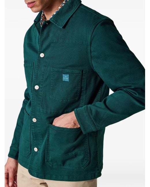 Paul Smith Green Lofo-Patch Pocket Shirt Jacket for men