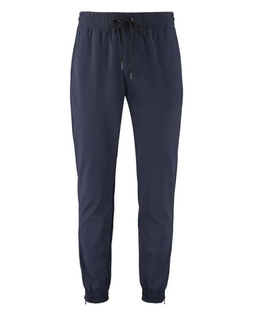 THE (Alphabet) Blue Elastic-Cuff Drawstring Trousers for men