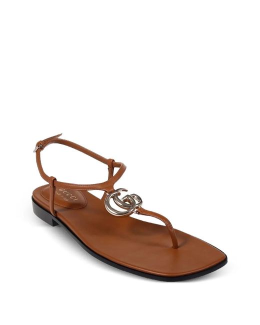 Gucci Brown Double G Sandals