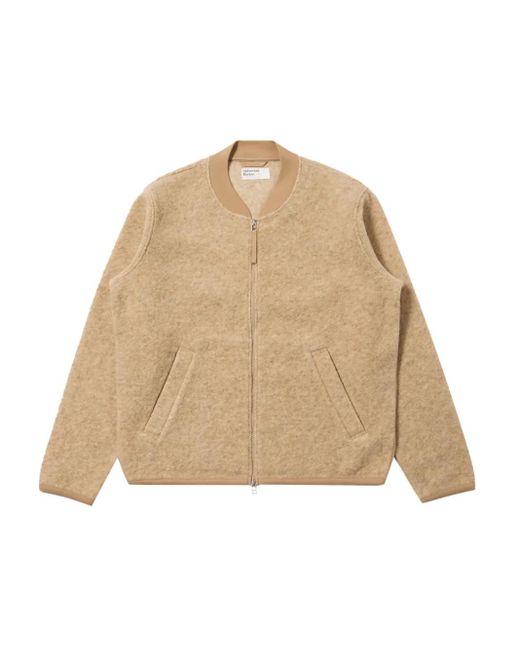 Universal Works Natural Zip-Up Bomber Jacket for men