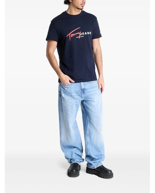 Tommy Hilfiger Blue Logo-Print T-Shirt for men