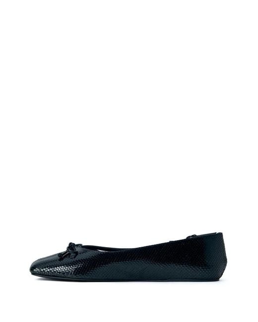Abra Blue Strappy Open-Toe Ballet Flats