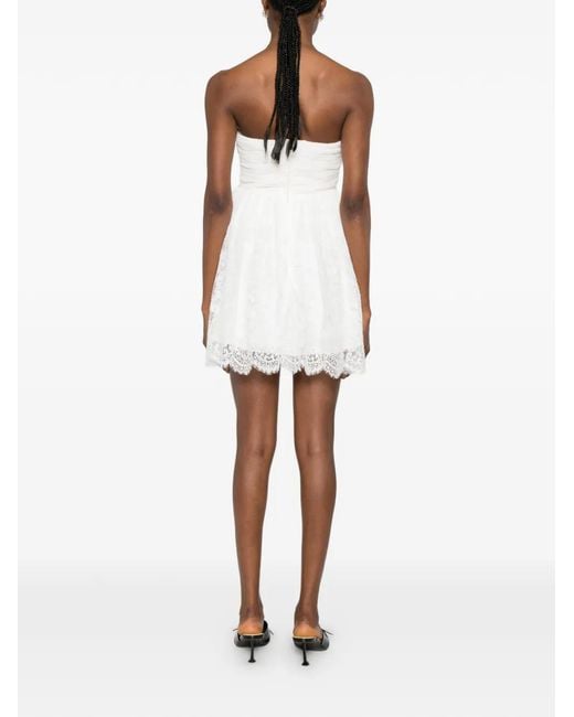 Self-Portrait Strapless Mini-Jurk in het White